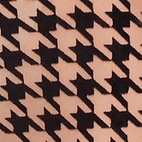 Houndstooth Velvet Burnout Long Sleeve Plunge Neck Jumpsuit