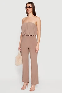 Elegant Strapless Wide Leg Jumpsuit