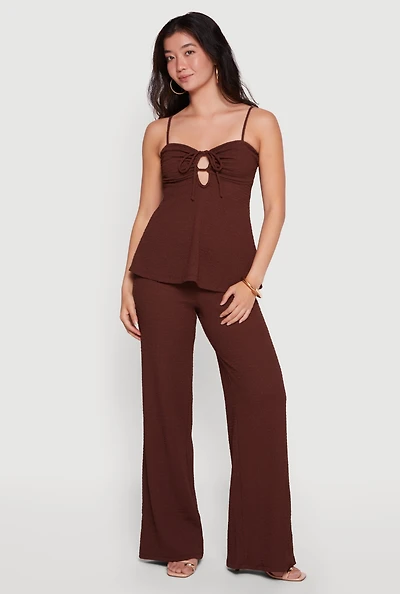 Sleeveless Open Tie Back Wide Leg Jumpsuit