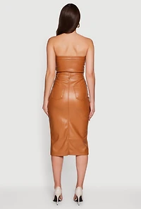 Hyper Stretch Slit Front Tube Dress