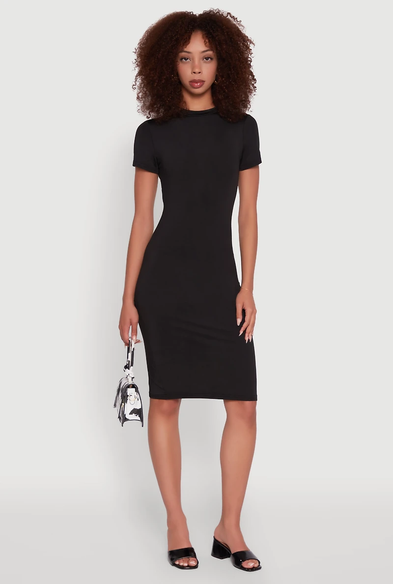 Daisy Mock Neck T Shirt Dress