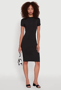 Daisy Mock Neck T Shirt Dress