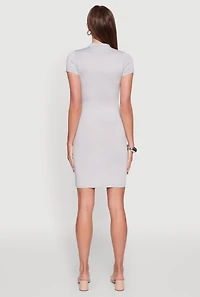 Daisy Mock Neck T Shirt Dress