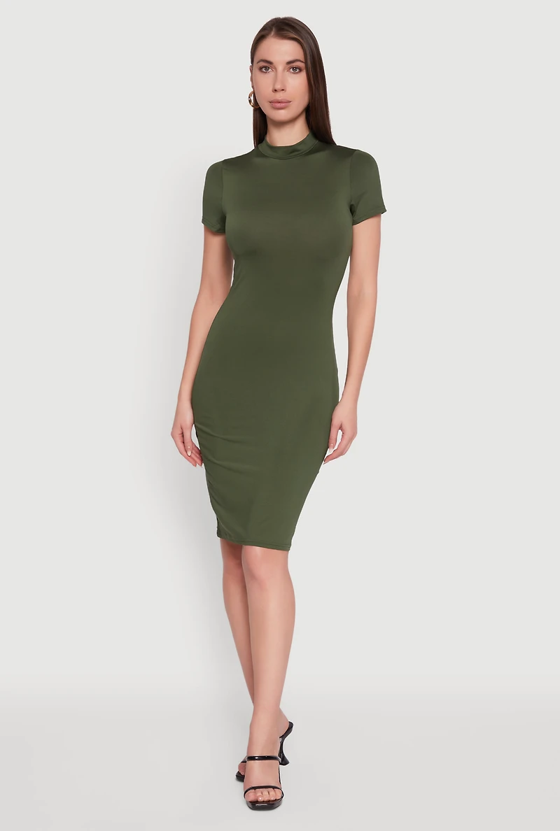 Daisy Mock Neck T Shirt Dress