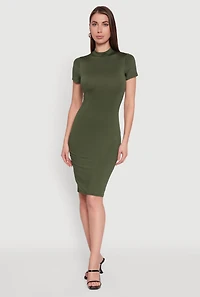 Daisy Mock Neck T Shirt Dress