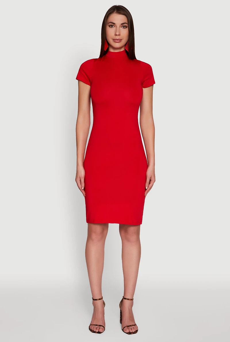 Daisy Mock Neck T Shirt Dress