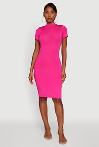 Daisy Mock Neck T Shirt Dress