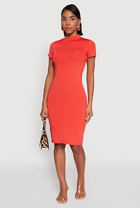 Daisy Mock Neck T Shirt Dress