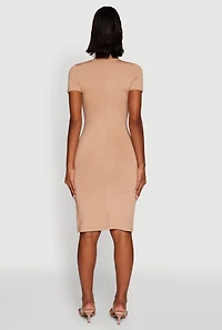 Womens Daisy Mock Neck T Shirt Dress,