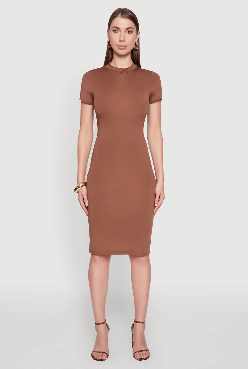 Daisy Mock Neck T Shirt Dress