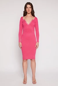Womens Daisy Acid Wash Grommet Notch Neck Dress, Pink, Size S