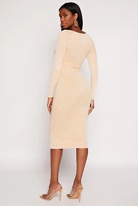 Womens Daisy Acid Wash Grommet Notch Neck Dress, Beige, Size S