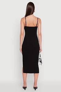 Womens Trendy Scoop Neck Solid Cami Dress, Black, Size M