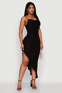 Haute Monde Cowl Neck Asymmetrical Dress