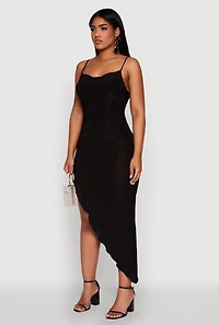 Haute Monde Cowl Neck Asymmetrical Dress