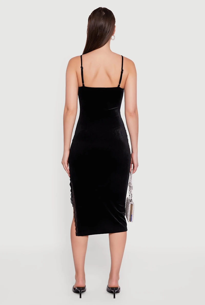 Velvet Sweetheart Bustier Dress with Side Slit