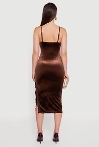 Velvet Sweetheart Bustier Dress with Side Slit