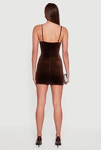 Velvet Bustier Mini Dress with Rhinestones