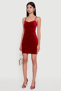 Velvet Bustier Mini Dress with Rhinestones
