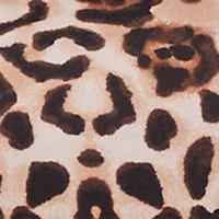 Trendy Asymmetrical Shoulder Ruched Leopard Print Dress