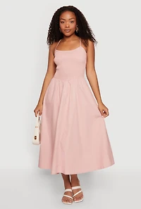 Sleeveless Smocked Midi Dress
