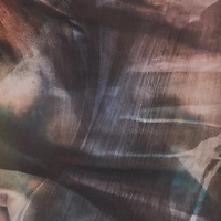 Almost Famous Patterned Mesh Ruched Side Midi Dress