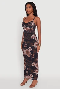 Womens Floral Mesh Padded Cup Sweetheart Bustier Dress, M