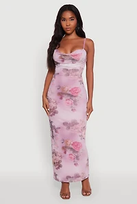 Floral Mesh Padded Cup Sweetheart Bustier Dress