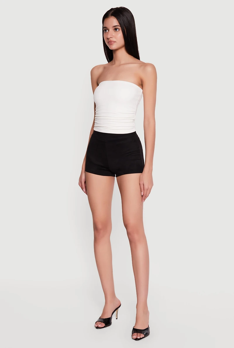 High Waisted Faux Suede Shorts