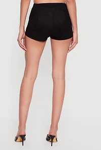 High Waisted Faux Suede Shorts