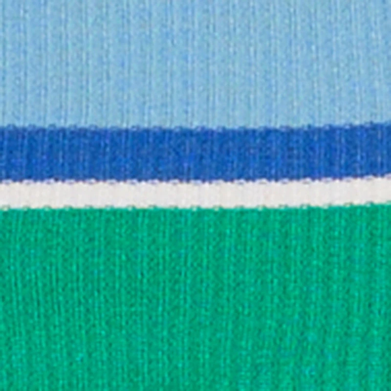 Almost Famous Striped Slit Front Sweater Polo Dress