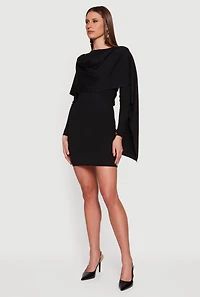 Almost Famous Mini Sweater Dress with Removable Scarf