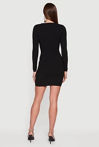 Almost Famous Mini Sweater Dress with Removable Scarf