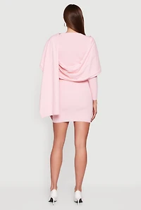 Almost Famous Mini Sweater Dress with Removable Scarf