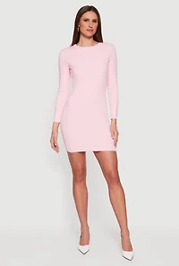 Almost Famous Mini Sweater Dress with Removable Scarf