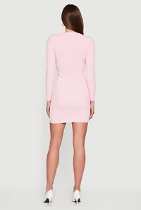 Almost Famous Mini Sweater Dress with Removable Scarf