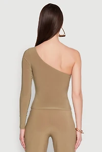 Asymmetrical Cut Out One Shoulder Top