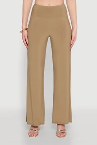 Womens Wide Waist Palazzo Pants, Green,