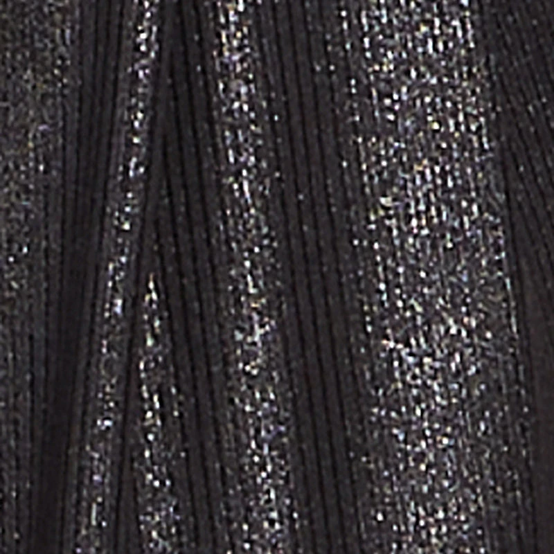 Lurex Ribbed Knit High Waisted Pants