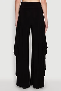 Womens Palazzo Pants with Wide Leg and Asymmetrical Design,