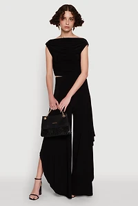 Womens Chic Sleeveless Pleated Blouse,