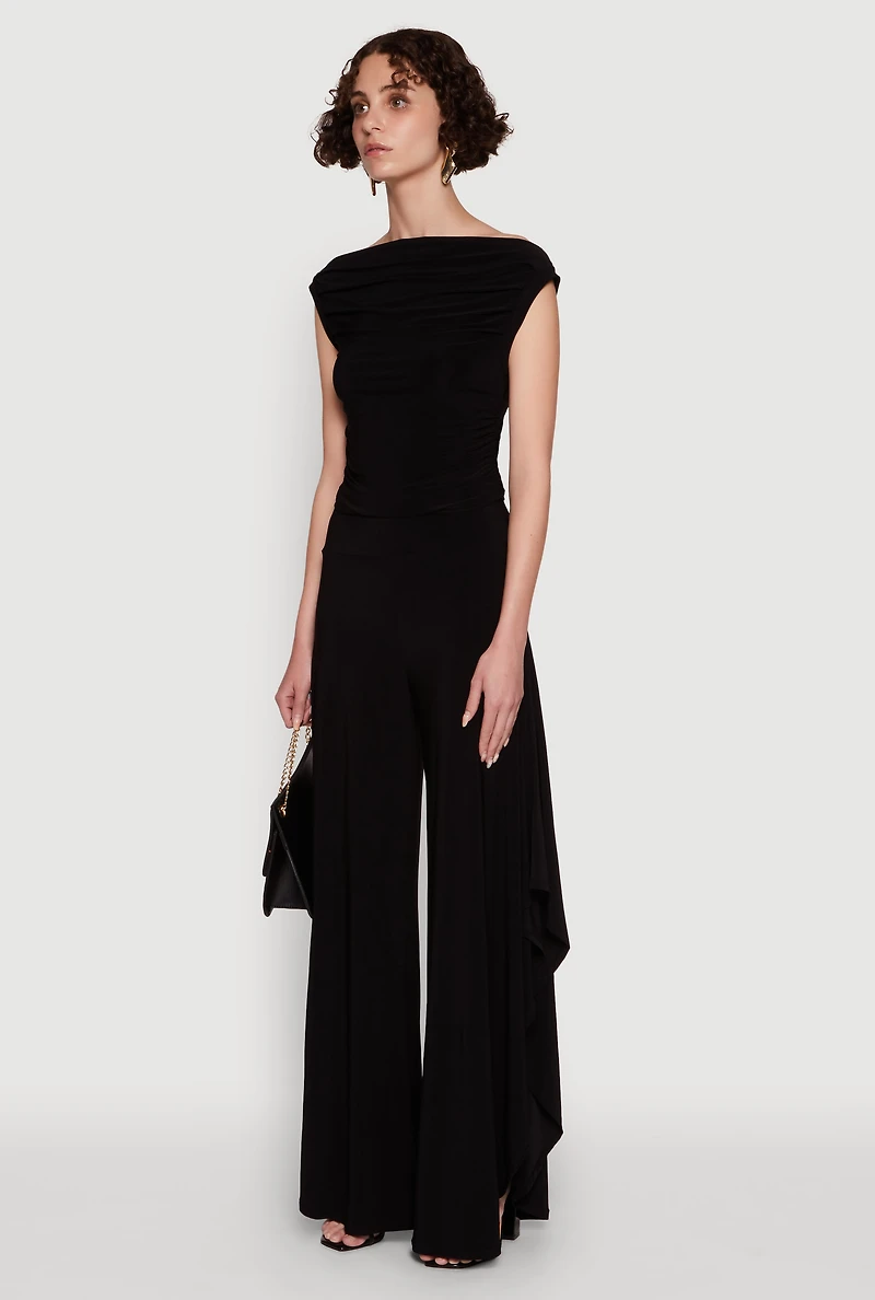 Womens Chic Sleeveless Pleated Blouse,
