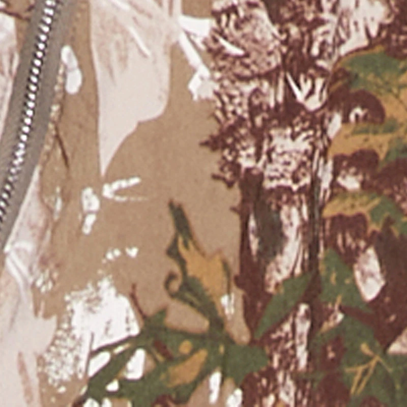 Hunter Camo Drawstring Hem Zip Neck Cropped Jacket