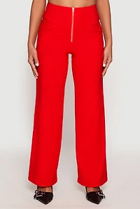 Womens Hyperstretch Zip Front Pants, Orange, Size L