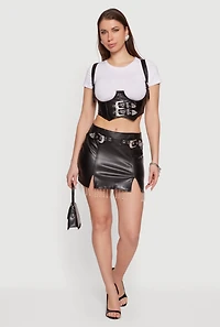 Faux Leather Western Underbust Corset