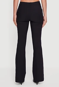 Womens Hyper Stretch Zipper Detail Utility Flare Pants,