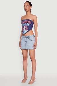 Womens Rodeo Roundup Tie Back Top, Blue, Size XL