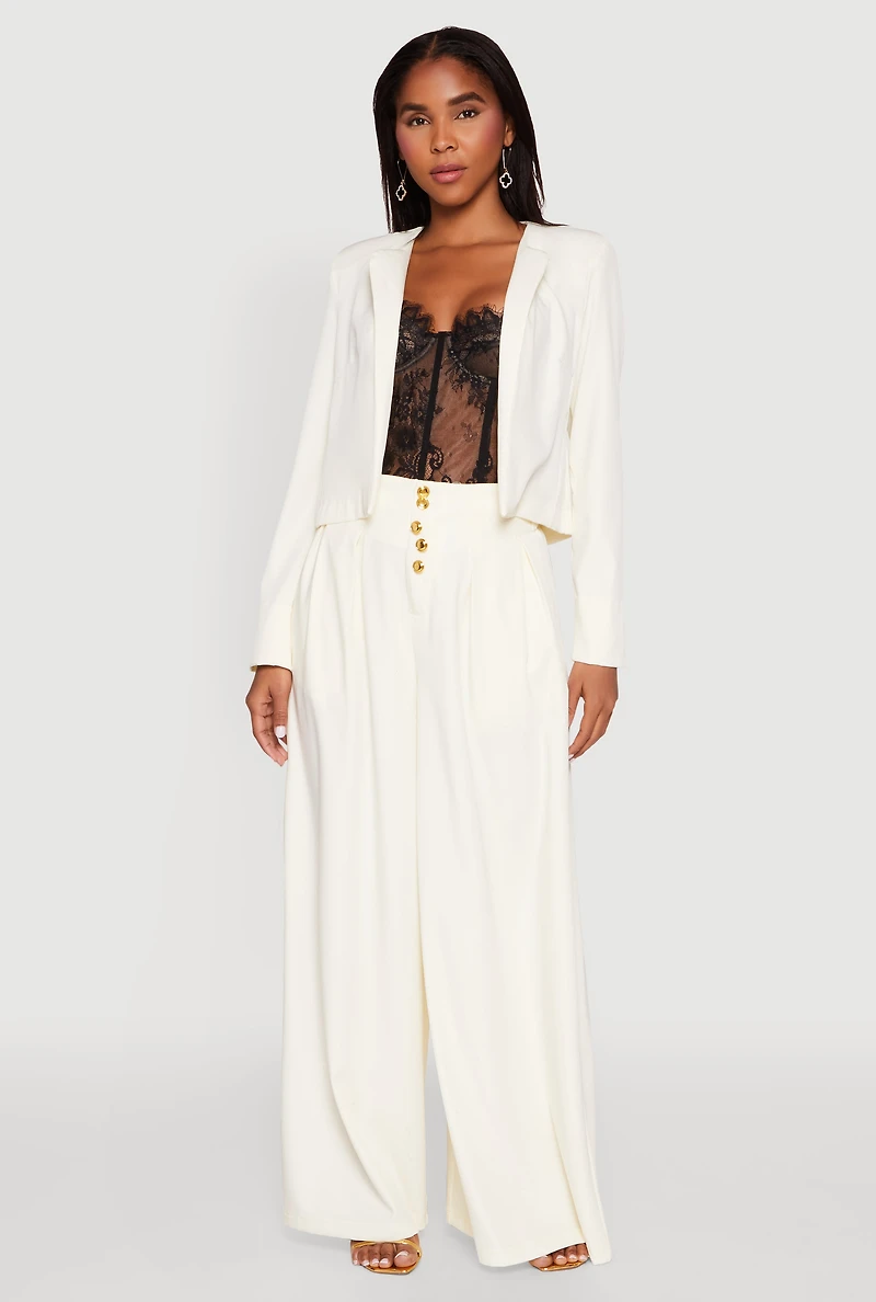 Womens Padded Shoulder Blazer,