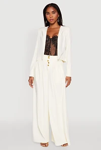Womens Padded Shoulder Blazer,