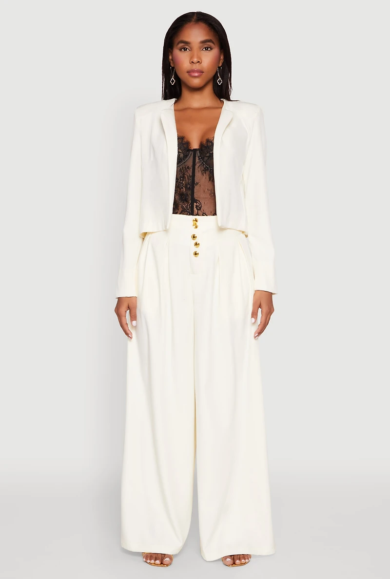 Womens Padded Shoulder Blazer,